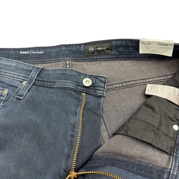 NEW AG Everett AirLuxe Slim Straight Leg Black Jean Men's, Sz 36 x 28 (Altered) - Picture 7 of 11